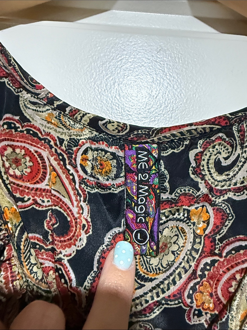 Anthropologie Boho Earthy Whimsical Maxi Dress Artisan Paisley Gold Ruffle L - Picture 4 of 9